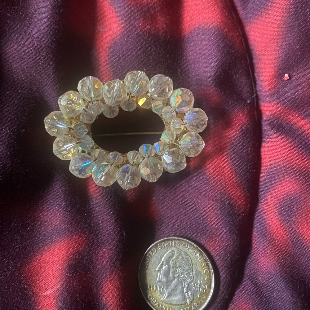 Vintage Aurora Borealis Crystal Brooch